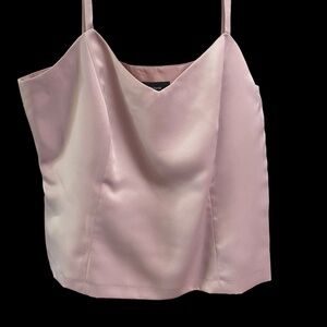 R&M Richards Purple Lavender Mauve Satin Camisole Tank Lined Size 16 Side Zip